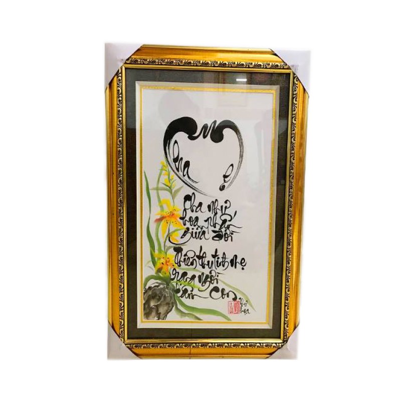 Tranh thư pháp Cha Mẹ - Thư pháp Võ Dương