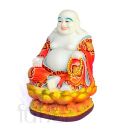 Di Lặc ngồi (vẽ gấm - 26cm)