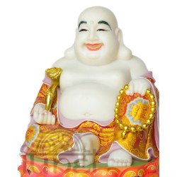 Di Lặc ngồi (vẽ gấm - 35cm)