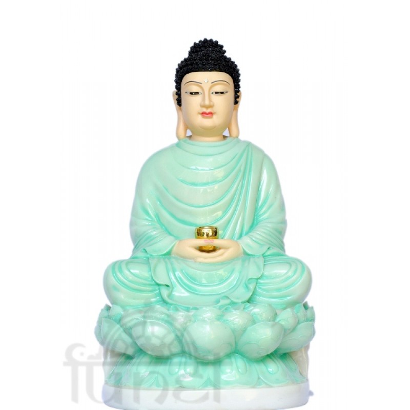Phật Thích Ca ngồi (đá xanh - 45cm)