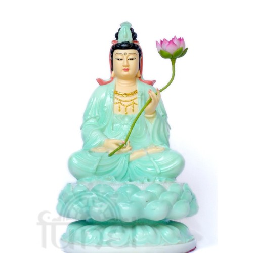 Quan Âm ngồi (đá xanh - 45cm)
