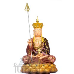 Địa Tạng ngồi (vẽ gấm - 30cm)
