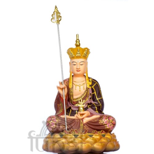 Địa Tạng ngồi (vẽ gấm - 30cm)