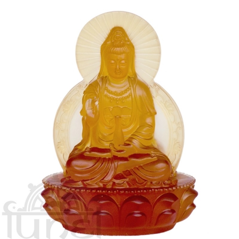 Quan Âm 2 mặt giả lưu ly để xe hơi