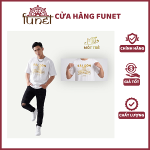 Áo Thun Nam Form Rộng Mốt Trẻ In Sài Gòn Chợ Bến Thành - Vàng Gold Cotton 250g Size M‑2XL